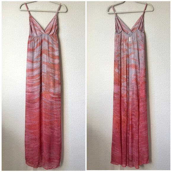 Gypsy 05 Silk Boho Tie Dye Maxi Dress Beachy - Picture 1 of 11